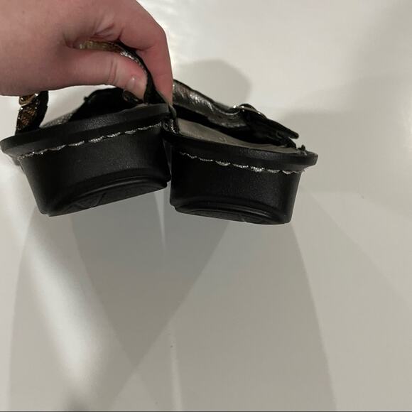 Alegria Tuscany Pewter Dazzler Metallic Mary Jane‎ Mules Size 38 - Picture 6 of 9
